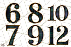 Heritage Christmas Numbers PNG Vintage Tartan Digits Clipart Product Image 3