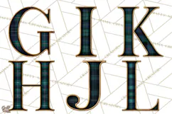 Heritage Christmas Alphabet PNG Vintage Tartan Letters Product Image 3
