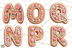 Gingerbread Alphabet PNG, Christmas Cookie Letters Product Image 4