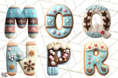 Cozy Christmas Alphabet PNG Uppercase Knit Letters Product Image 4