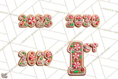 Gingerbread Numbers PNG, Christmas Cookie Number Clipart Product Image 5