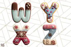 Cozy Christmas Alphabet PNG Uppercase Knit Letters Product Image 6