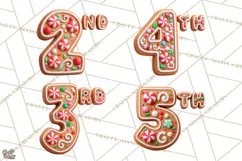 Gingerbread Numbers PNG, Christmas Cookie Number Clipart Product Image 6
