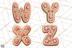 Gingerbread Alphabet PNG, Christmas Cookie Letters Product Image 6