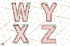 Vintage Pinkmas Alphabet Clipart PNG Retro Christmas Letter Product Image 6