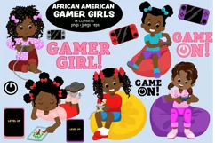 African American Gamer girls, gaming clipart Product Image 5