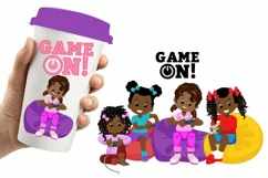 African American Gamer girls, gaming clipart Product Image 2