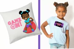 African American Gamer girls, gaming clipart Product Image 4
