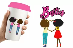 African American Best Friends, Besties clipart Product Image 3