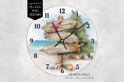 Beach Christmas Wall Clock Sublimation PNG 15x15 Product Image 1