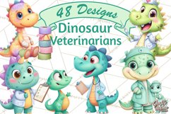 Dinosaur Veterinarian Clipart Cute Pet Care PNG Product Image 1