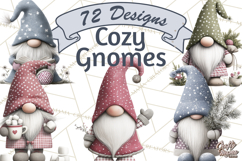 Vibrant Winter Gnome Clipart Watercolor Christmas Gnomes PNG Product Image 1