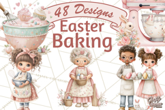Easter Baking Clipart, Cute Easter Bakers, Pastel Cookies Product Image 1