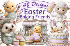 Easter Bakery Critters, Cute Mini World Animals, Pastel Png Product Image 1