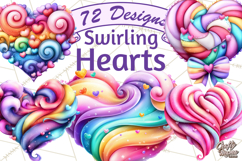 Swirling Valentine Hearts Continuous Line Art Pink Heart Product Image 1