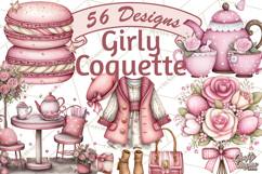 Parisian Coquette Accessories PNG, Girly Clipart, Pastel Product Image 1