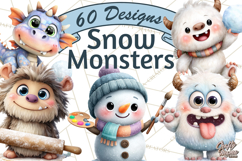 Snow Monster Clipart PNG Cute Winter Yeti Frost Gnome Art Product Image 1