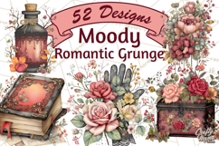 Moody Romantic Grunge PNG, Deep Red Lace Clipart, Gothic Product Image 1