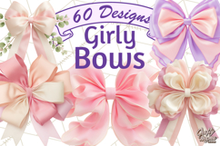 Bows Clipart, Girly Pastel Decorative Png, Layered Satin Product Image 2