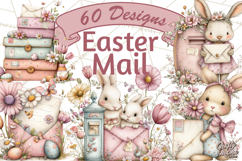 Easter Letters and Mail PNG, Spring Stationery Clipart Product Image 1