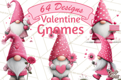 Valentine Gnome Clipart Watercolor Love Gnomes PNG Product Image 1