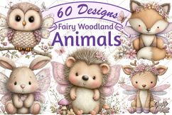 Woodland Fairy Animals Clipart PNG, Cute Pastel Watercolor Product Image 1