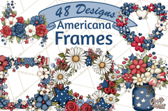 Patriotic Floral Wreaths, Stars &amp; Rustic Mason Jar Frames Product Image 1