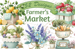 Spring Farmer’s Market Minis Clipart, Rustic Spring Png Product Image 1
