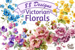 Victorian Floral PNG, Painted Roses, Peonies, Botanical Png Product Image 1