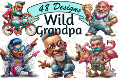 Funky Grandpa Clipart PNG Quirky Senior Cartoon Characters Product Image 1