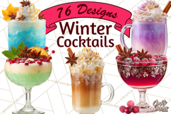 Winter Hot Drinks, Cozy Cocktail Clipart, Festive Beverage Product Image 1