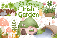Cottagecore St Patrick’s Day Clipart, Mini Irish Cottage Png Product Image 1