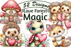 Valentine Mini World, Heart Mushroom Forest, Fairy Love Png Product Image 1
