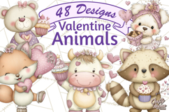 Valentine Animals Clipart PNG, Cute Animal Valentine Product Image 1
