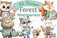 Woodland Animal Doctor Clipart Cute Pediatric Vet PNG Product Image 1