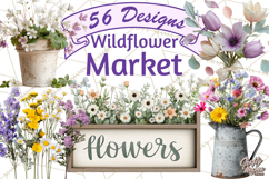Charming Wildflower Market Floral Clipart PNG Product Image 1