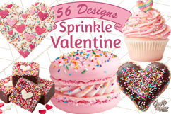 Rainbow Sprinkle Valentine Dessert Clipart PNG Product Image 1