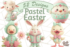 Whimsical Easter Characters Clipart PNG, Cute Mint Png Product Image 1