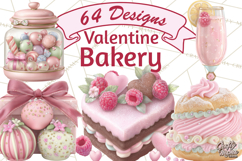 Sweet Treats Patisserie Clipart PNG Valentine Bakery Png Product Image 1