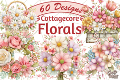 Spring Cottagecore Florals Clipart, Wildflower Bouquets Product Image 1