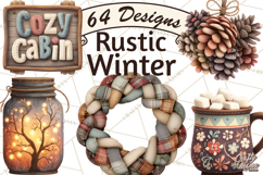 Rustic Winter Decor Clipart PNG Cozy Farmhouse Product Image 1