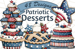 Patriotic Desserts Clipart, Layer Cakes Cupcakes Cookies Pie Product Image 1
