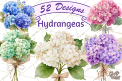 Watercolor Hydrangea Clipart, Florist Paper, Wedding Floral Product Image 1