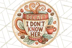 Coffee Retro Round Sign PNG Designs Product Image 3