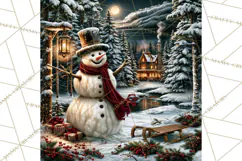 Vintage Victorian Snowman Christmas PNG Image Product Image 4