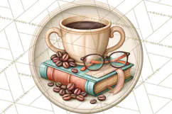 Coffee Retro Round Sign PNG Designs Product Image 4