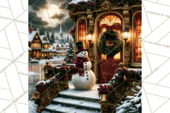 Vintage Victorian Snowman Christmas PNG Image Product Image 5
