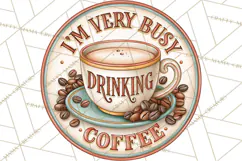 Coffee Retro Round Sign PNG Designs Product Image 5