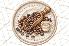 Coffee Retro Round Sign PNG Designs Product Image 3
