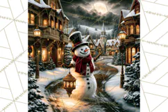 Vintage Victorian Snowman Christmas PNG Image Product Image 5
